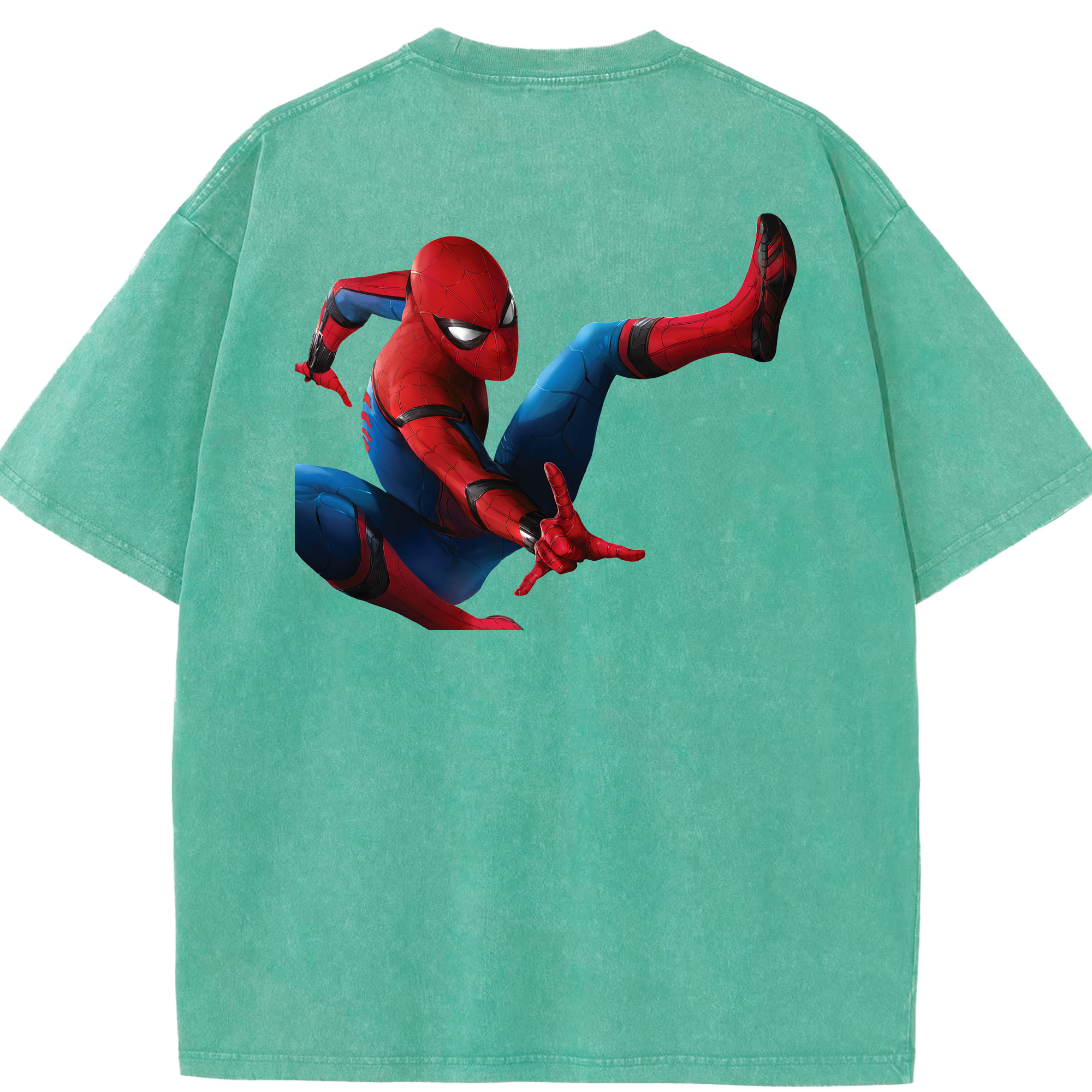 （画像用） Spider Man スパイダーマン 綿100% ヴィンテージ風 半袖Tシャツ（背面プリント）